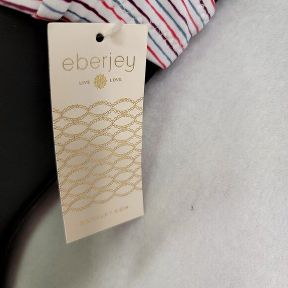 Eberjey Connor Multi-Color Striped Bikini Top Crisscross Back Small - Picture 4 of 5